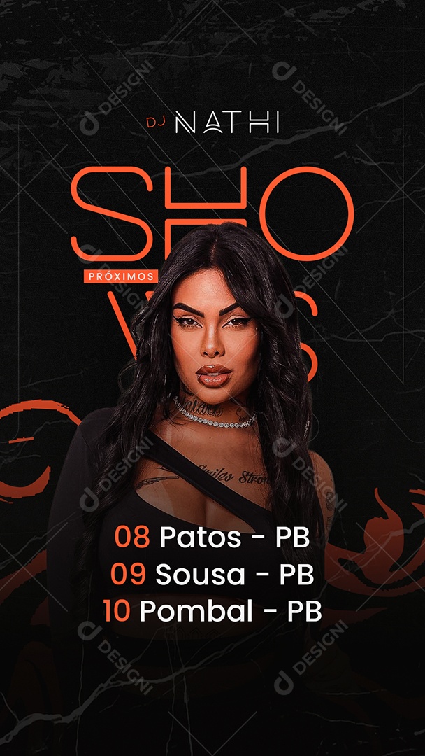 Story Flyer Agenda de Shows Social Media PSD Editável