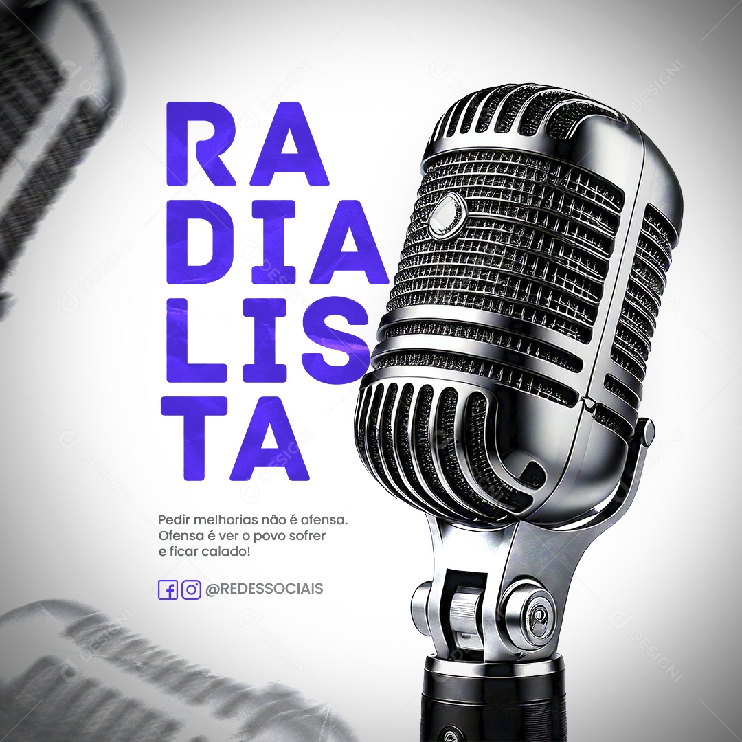 Radialista Pedir Melhorias Nao é Ofensa Social Media PSD Editável