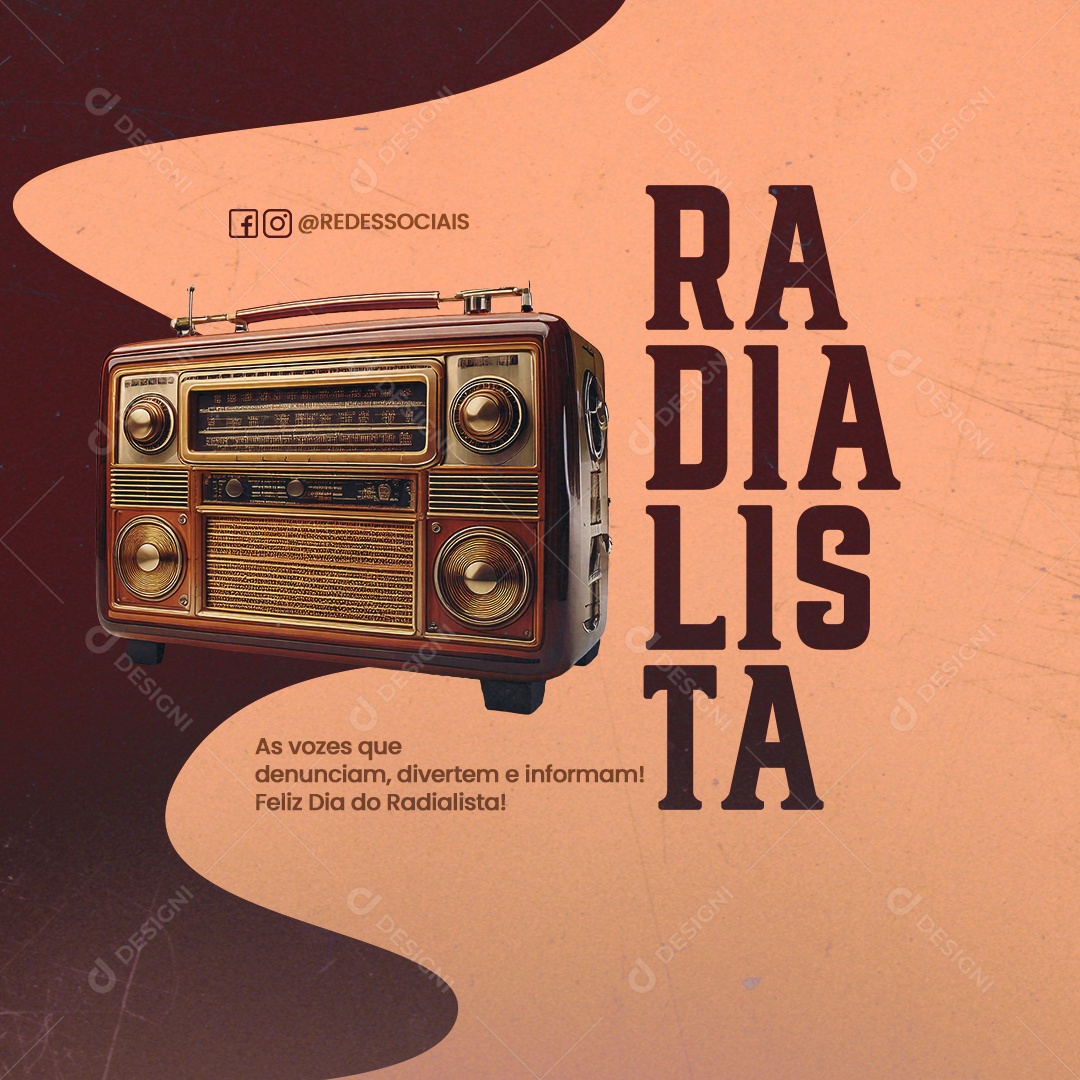 Radialista as Vozes que Denuciam Divertem e Informam Social Media PSD Editável