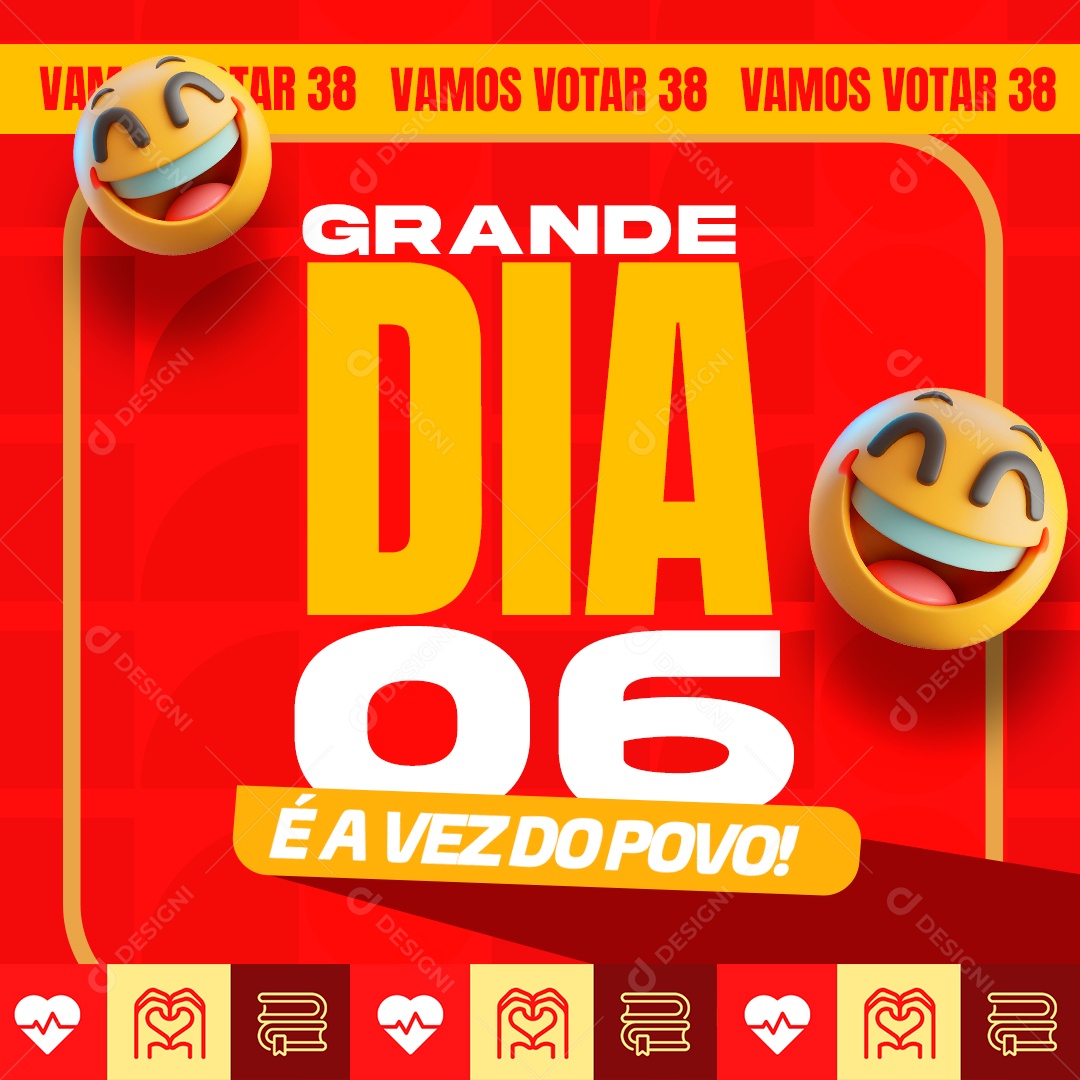 Política Grande dia 06 Social Media PSD Editável