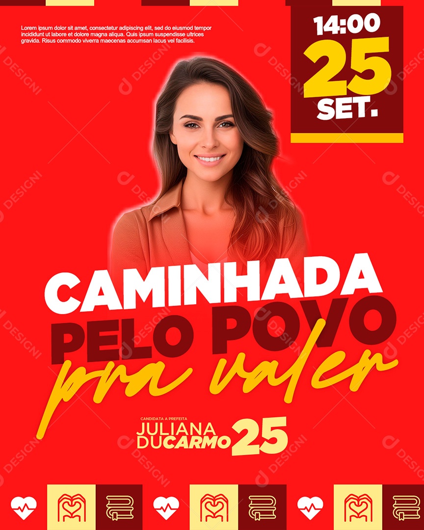 Política Caminhada Pelo Povo Social Media PSD Editável