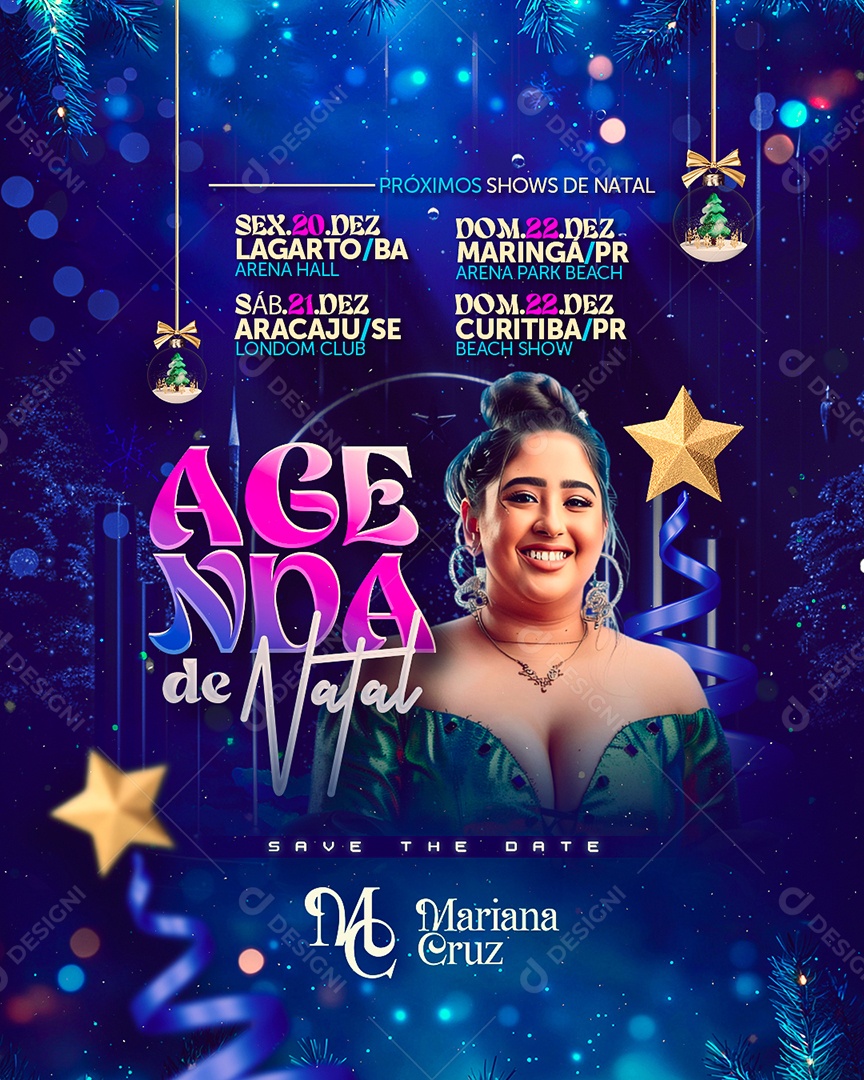 Flyer Agenda de Natal Mariana Cruz Social me