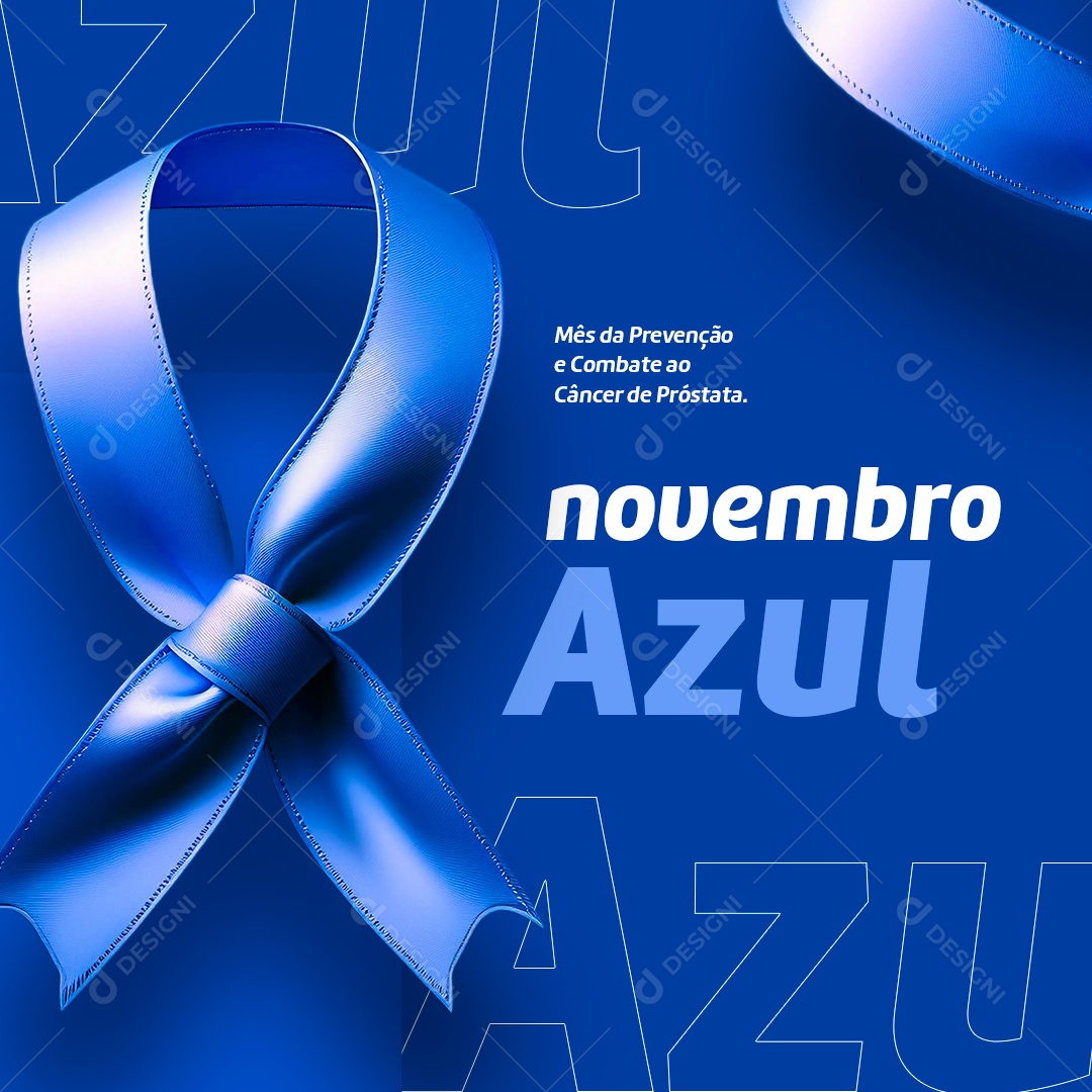 Novembro Azul Mês da Prevenção Contra o Câncer de Próstata Social Media PSD Editável