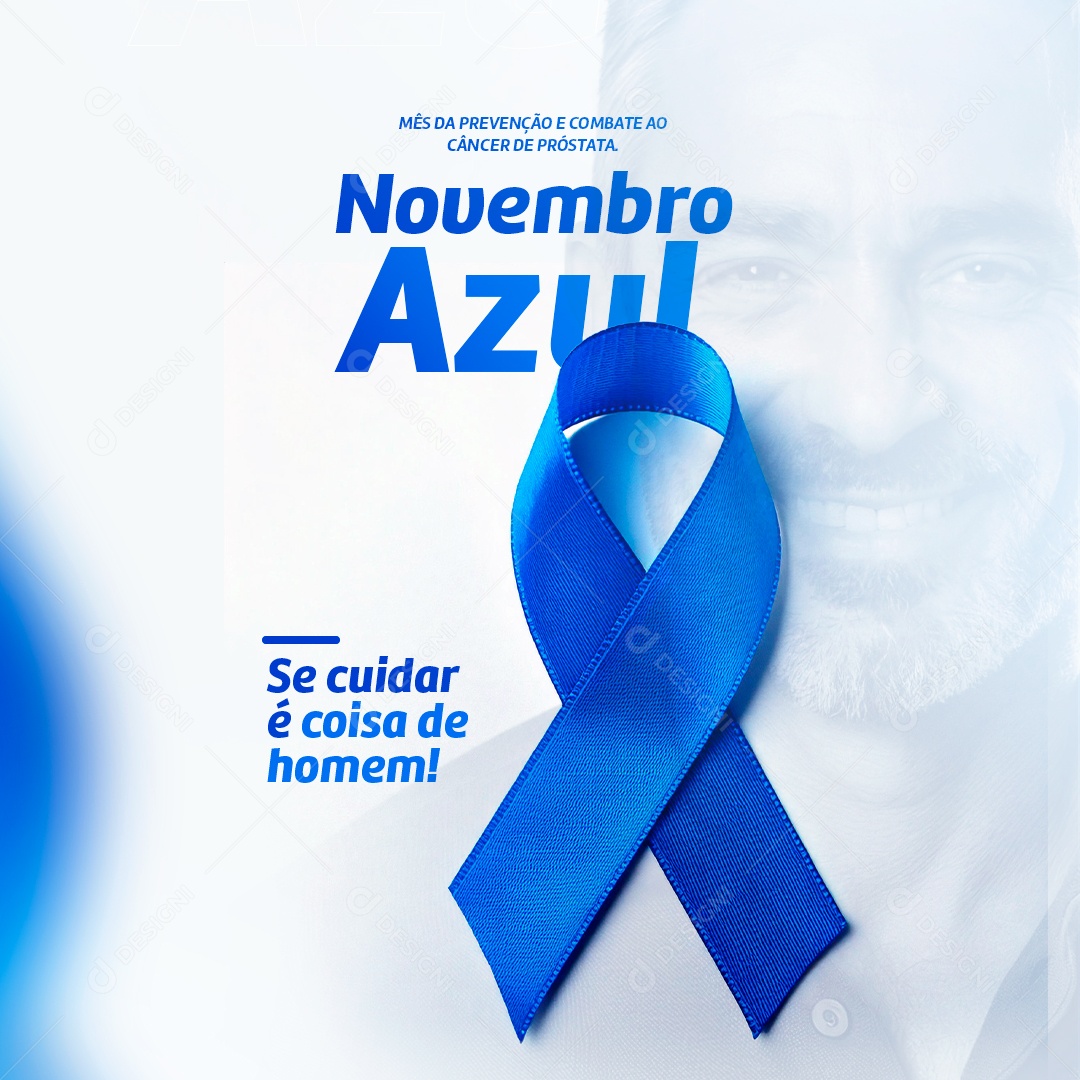 Novembro Azul Mês da Prevenção Contra o Câncer de Próstata Social Media PSD Editável