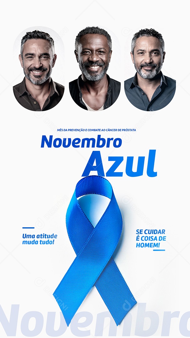Story Novembro Azul Mês da Prevenção Contra o Câncer de Próstata Social Media PSD Editável