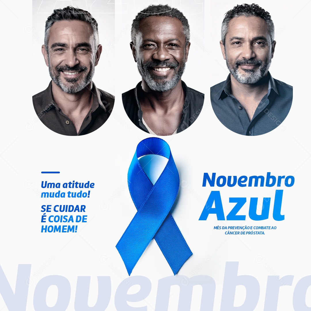 Novembro Azul Mês da Prevenção Contra o Câncer de Próstata Social Media PSD Editável