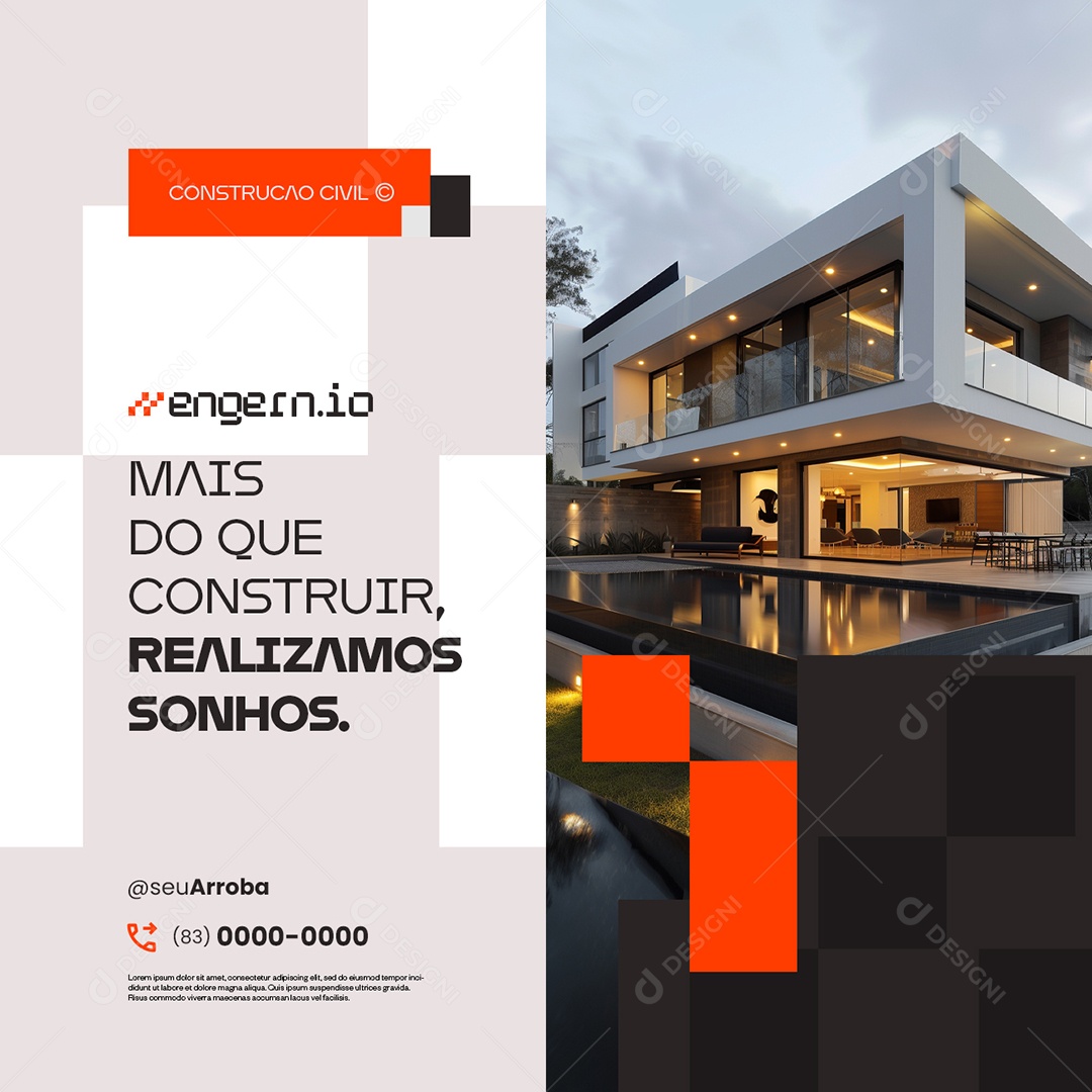 Engenharia Civil Realizamos Sonhos Social Media PSD Editável