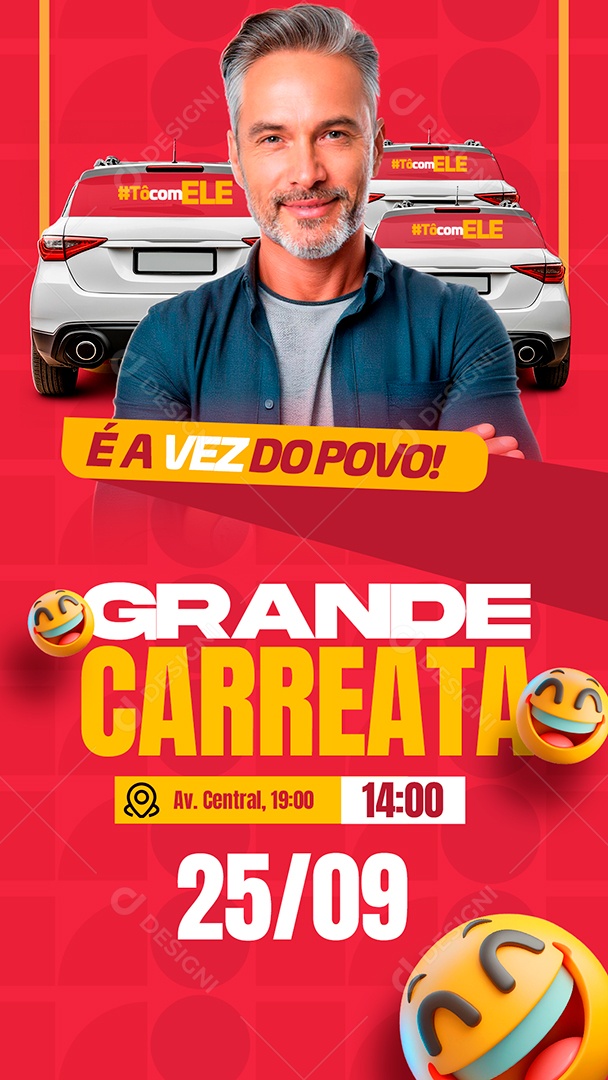 Story Política Grande Carreata Social Media PSD Editável