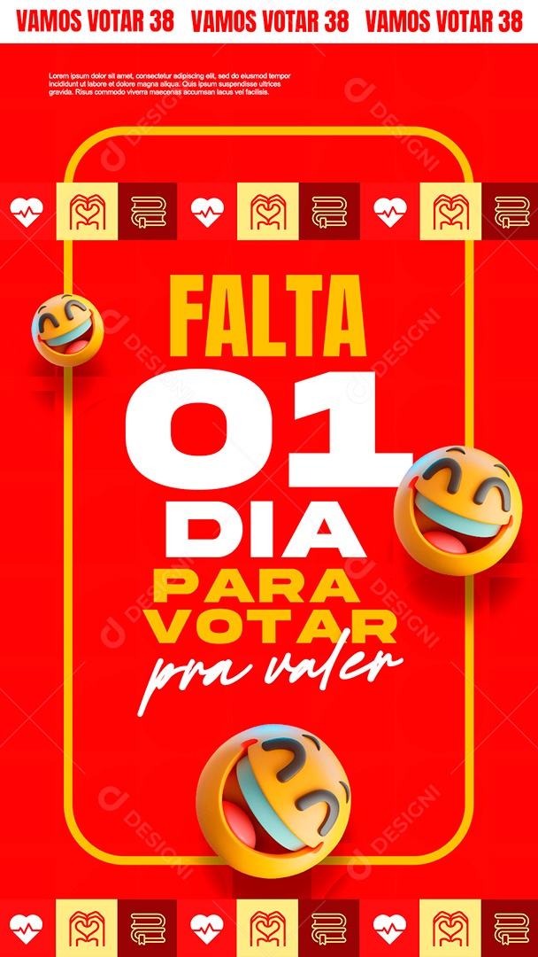 Story Política Faltam 01 Dias Para Votar Social Media PSD Editável