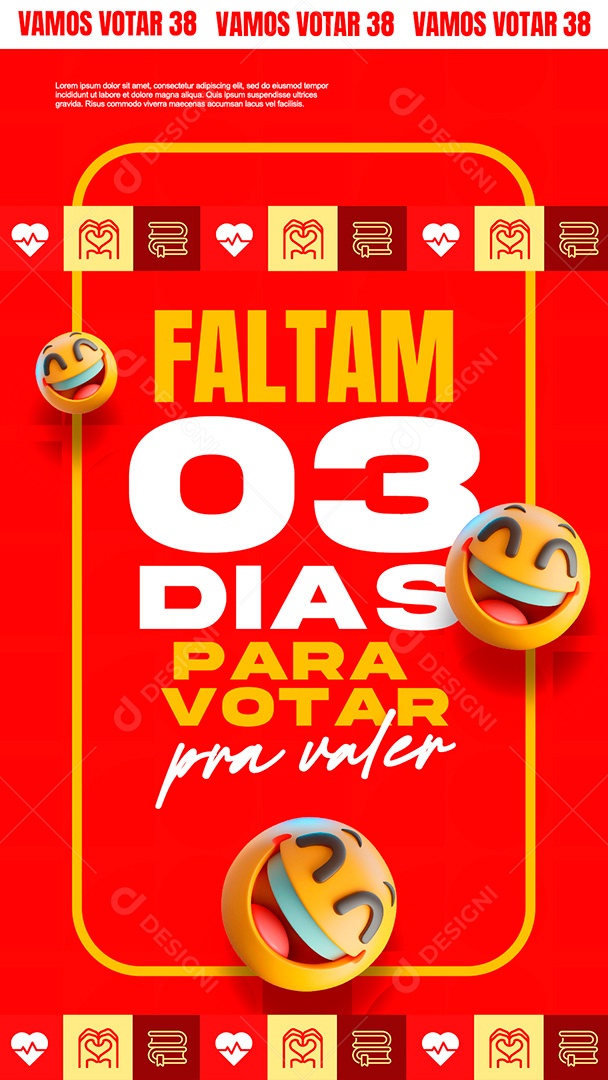 Story Política Faltam 03 Dias Para Votar Social Media PSD Editável