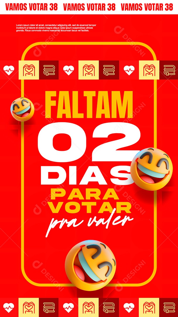 Story Política Faltam 02 Dias Para Votar Social Media PSD Editável