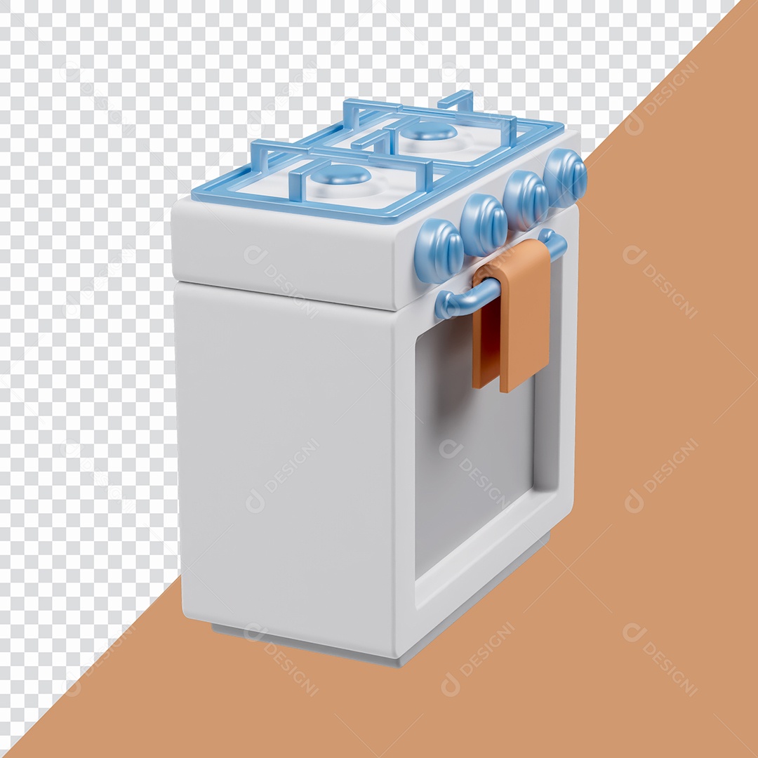 Elemento 3D Fogão a Gás Cozinha Para Composição PSD