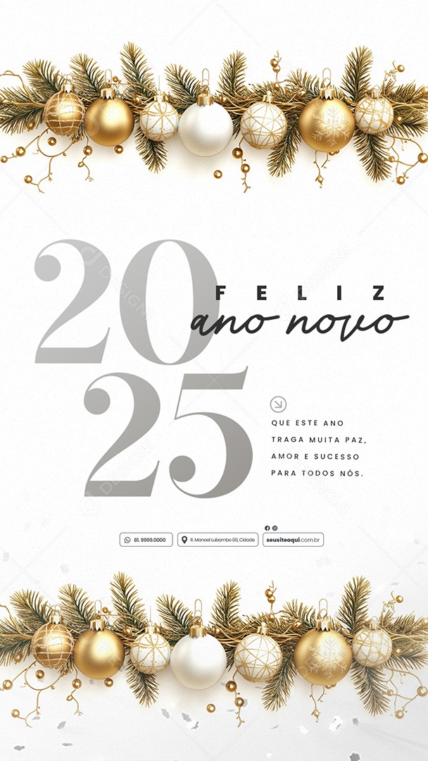 Story Feliz Ano Novo 01 de Janeiro Social Media PSD Editável