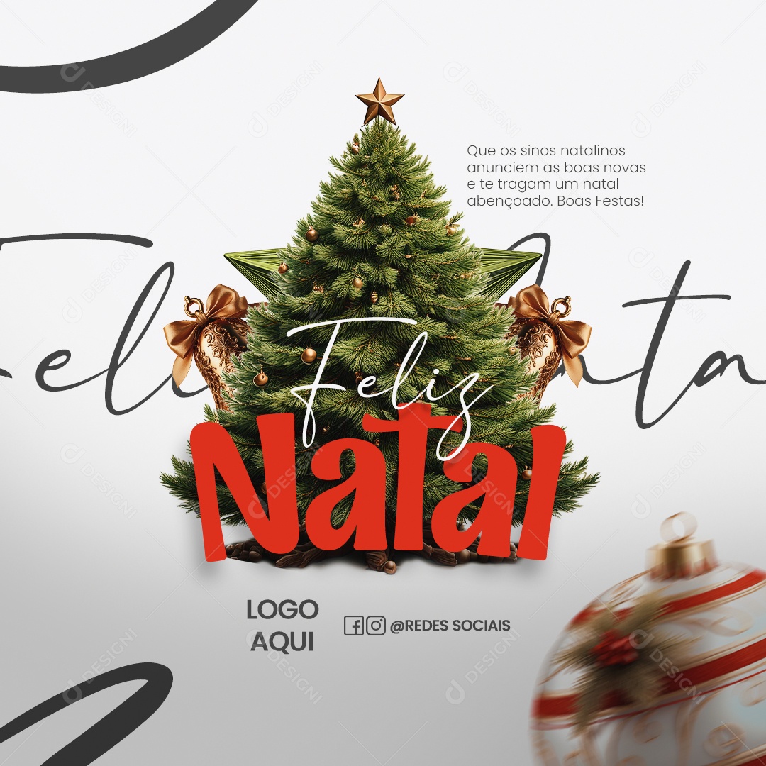 Feliz Natal Boas Festas 25 de Dezembro Social Media PSD Editável