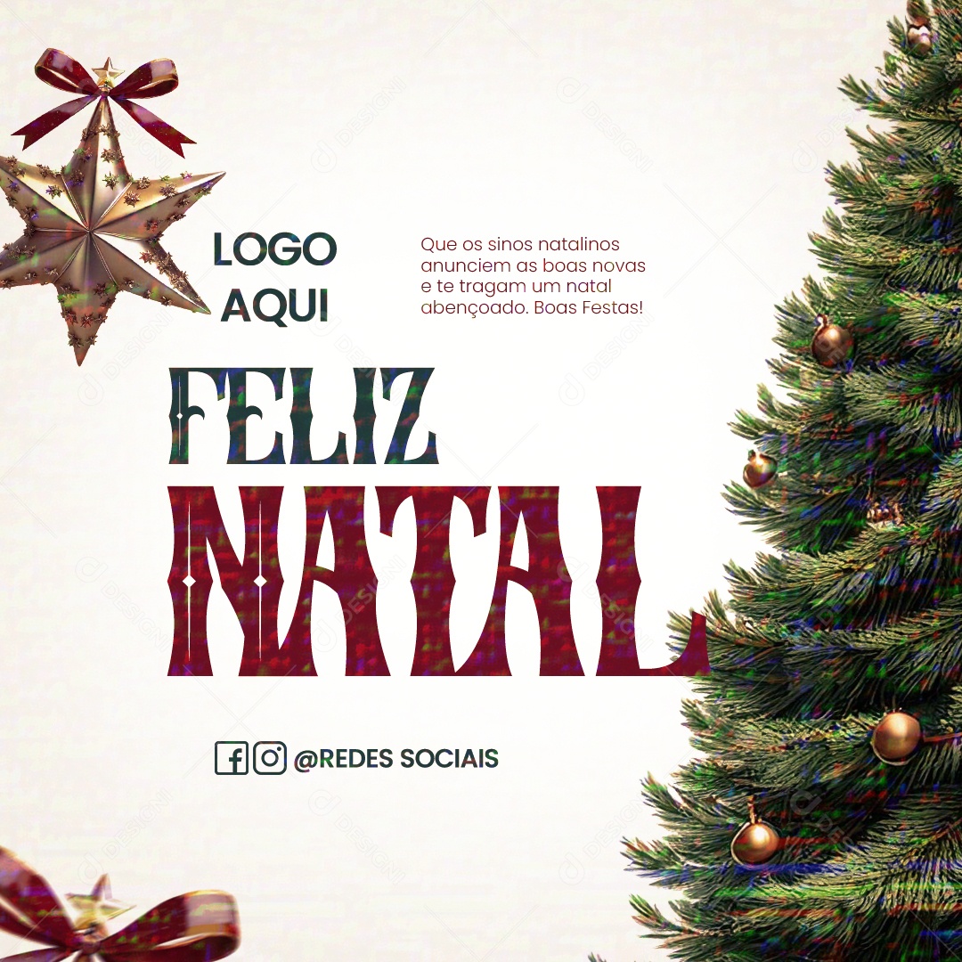 Feliz Natal 25 de Dezembro Boas Festas Social Media PSD Editável