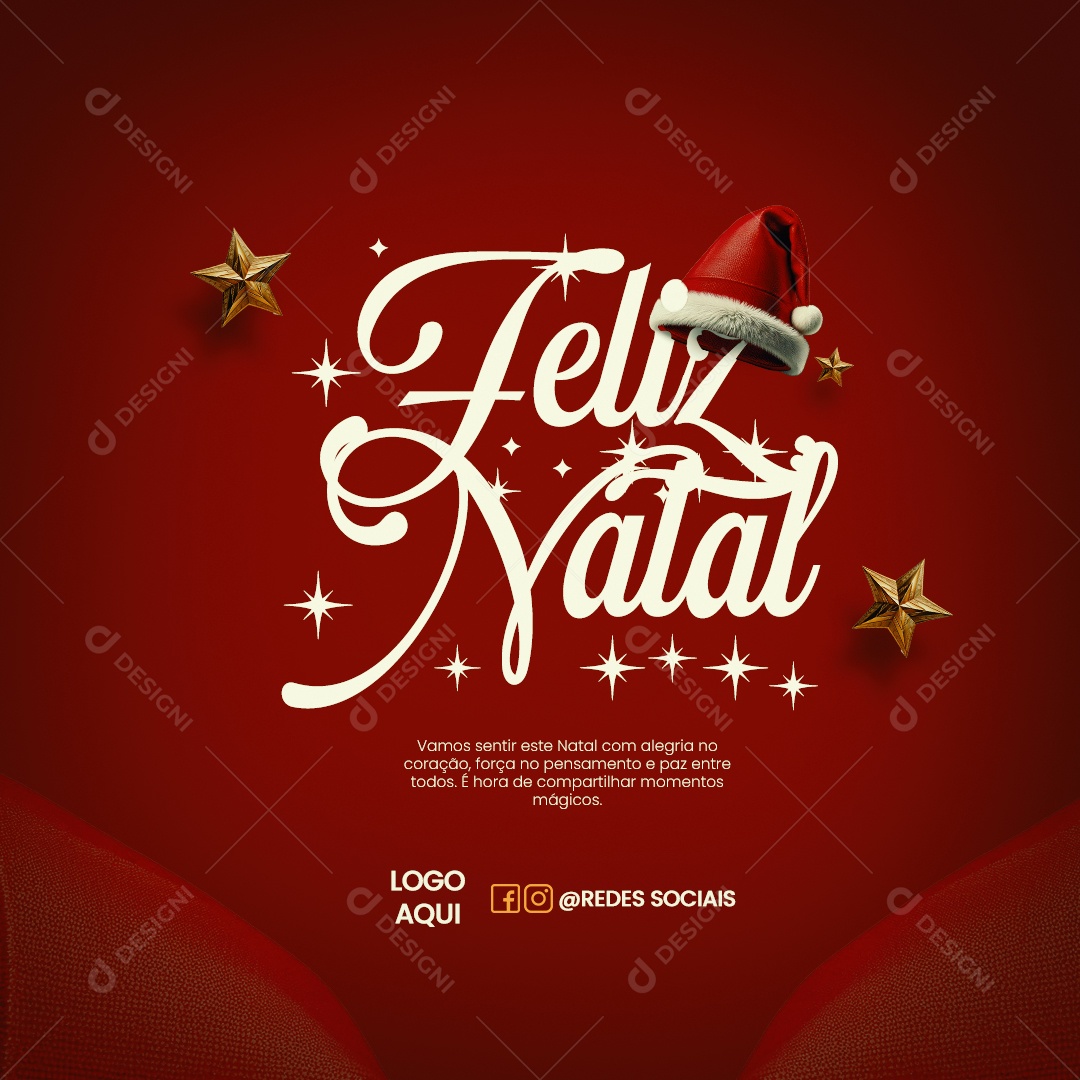 Feliz Natal Vamos Sentir Este Natal Com Alegria no Coração 25 de Dezembro Social Media PSD Editável