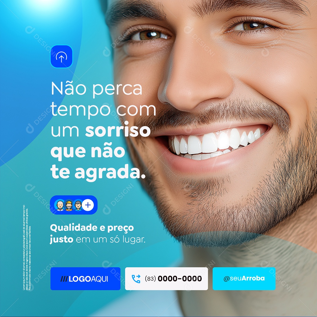 Dentista Não Perca Tempo com Um Sorriso Social Media PSD Editável
