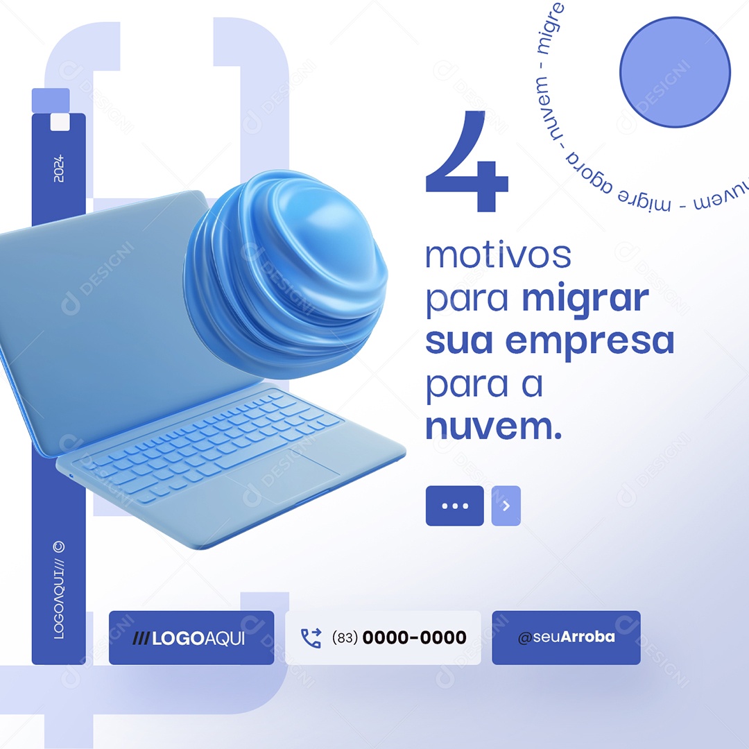 Técnico de TI Quatros Motivos para Migrar sua Empresa Social Media PSD Editável