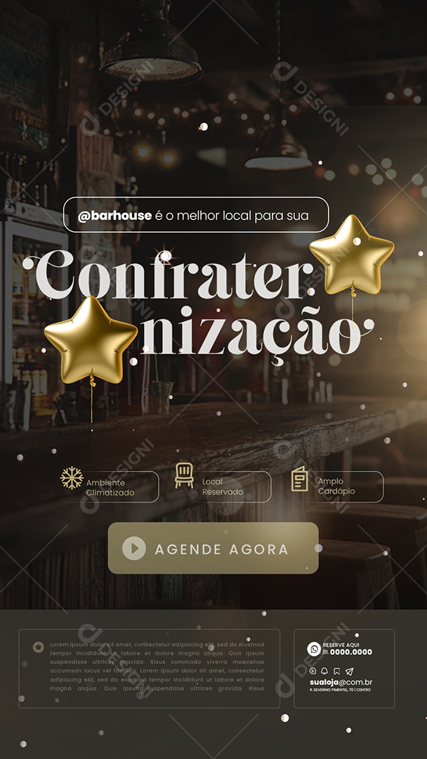 Story Confraternização de Ano Novo Social Media PSD Editável