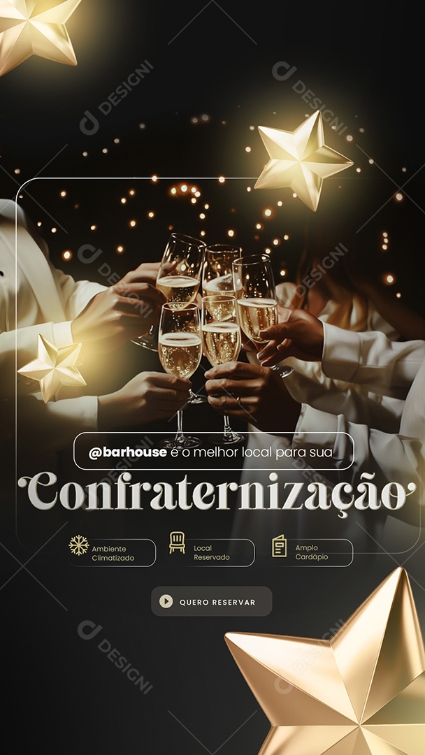 Story Confraternização de Ano Novo Social Media PSD Editável