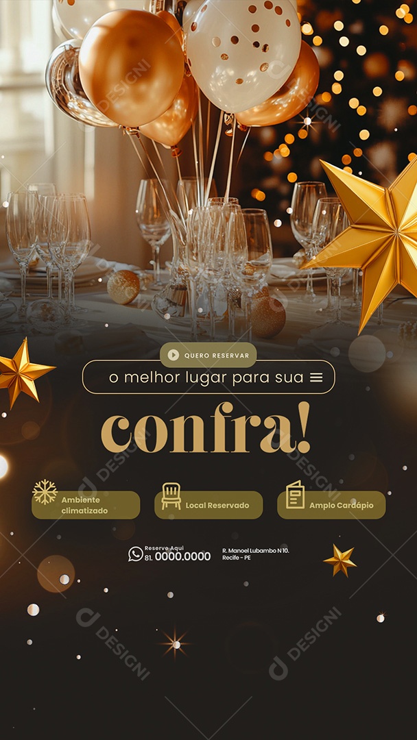 Story Confraternização de Ano Novo Social Media PSD Editável