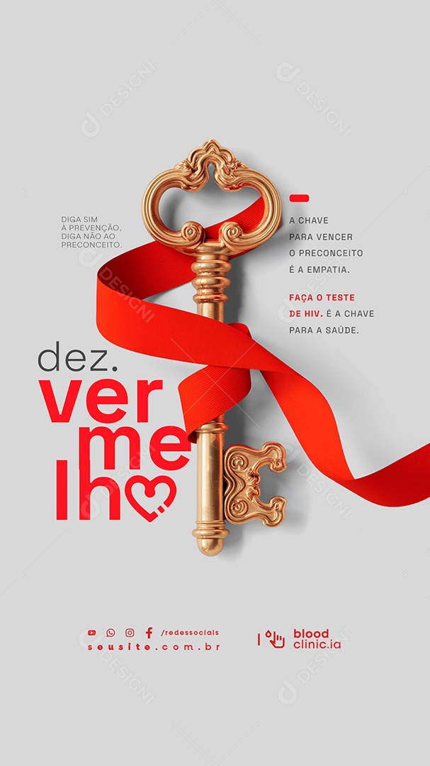 Story Dezembro Vermelho Prevenção Social Media PSD Editável