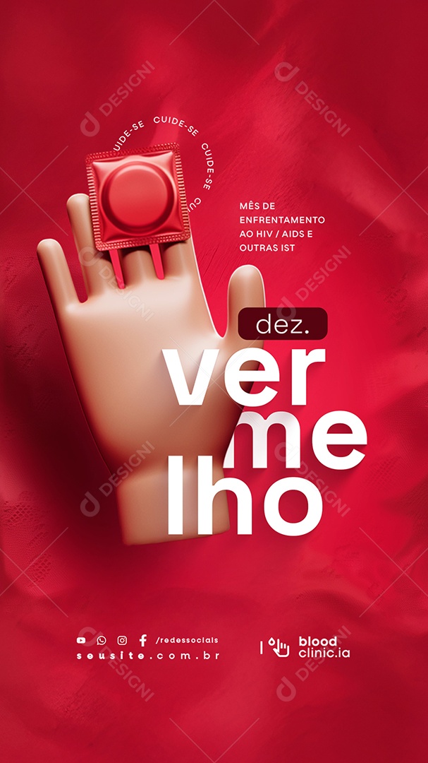 Story Dezembro Vermelho Prevenção Social Media PSD Editável