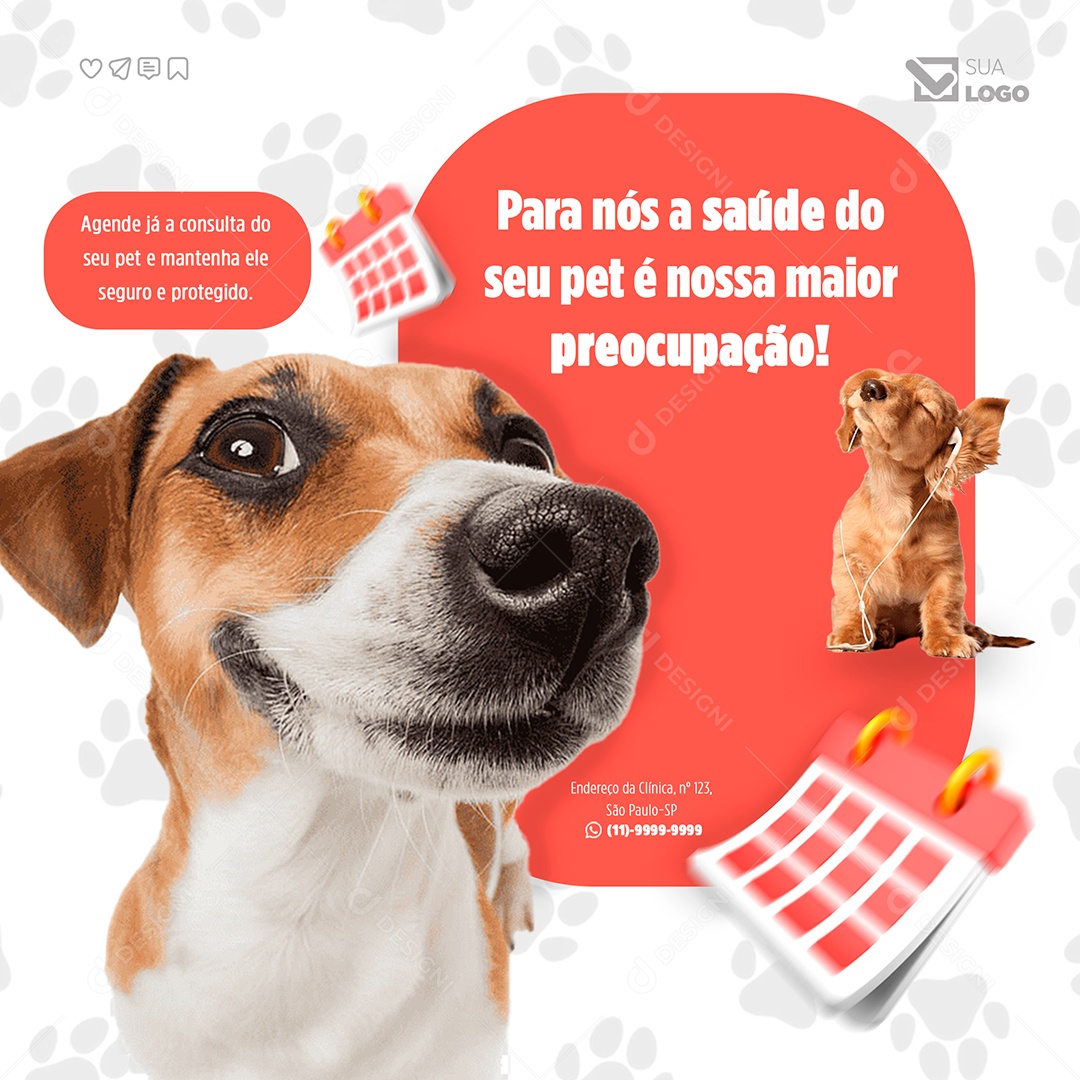 Petshop Para Nós a Saúde do Seu Pet é a Maior Preocupação Social Media PSD Editável