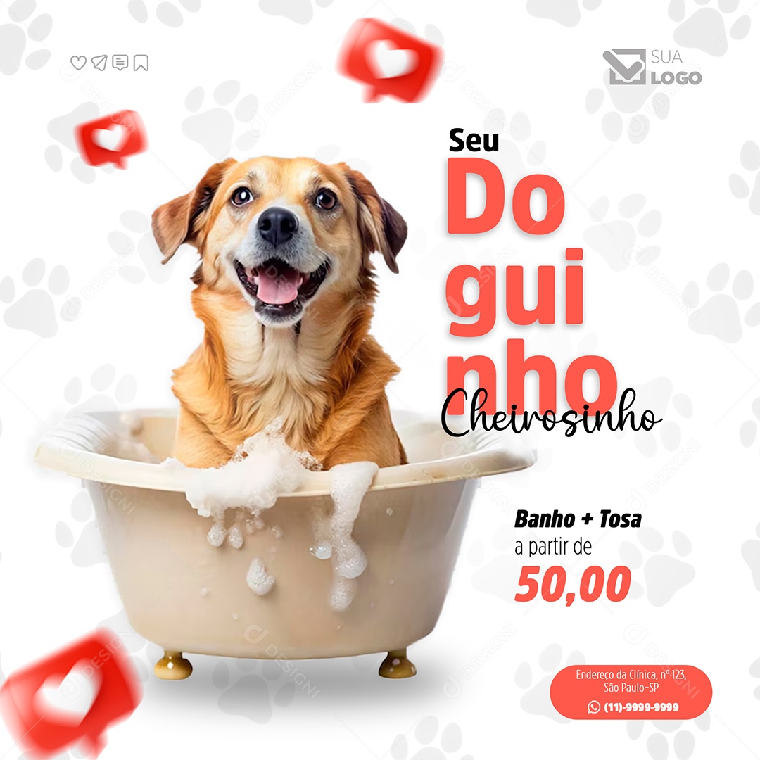 Petshop Seu Doguinho Cheirosinho Social Media PSD Editável