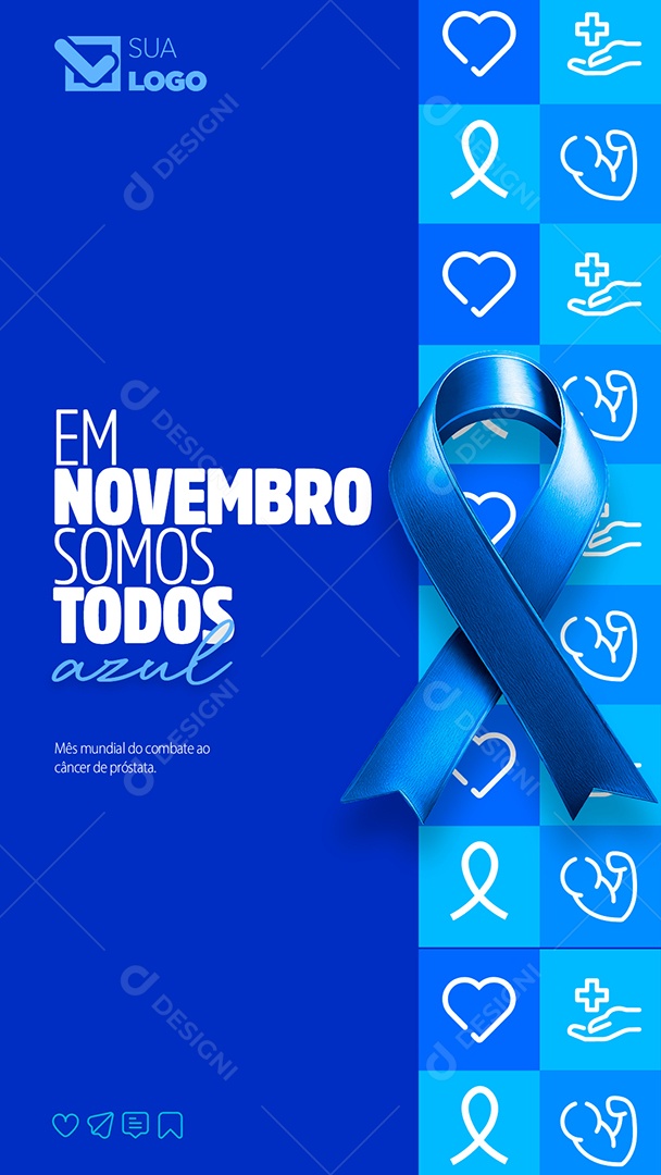 Story Em Novembro Somos Todos Azul Social Media PSD Editável