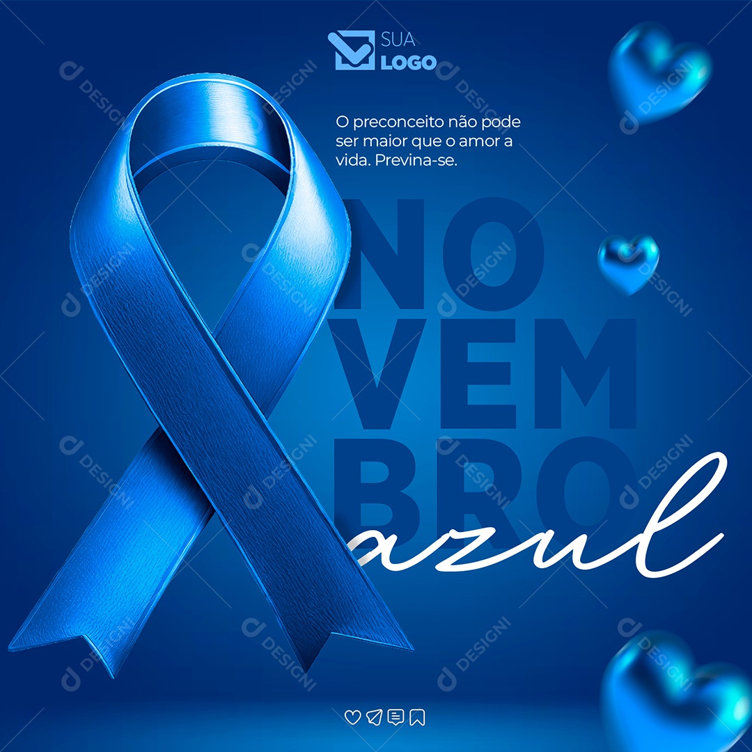 Novembro O Preconceito Não Pode Ser Maior que o Amor Pela Vida Social Media PSD Editável