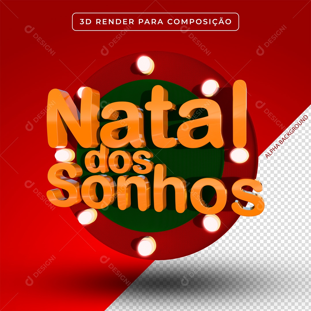 Selo Natal dos Sonhos Para Composição PSD