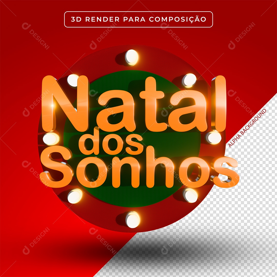 Selo Natal dos Sonhos Para Composição PSD