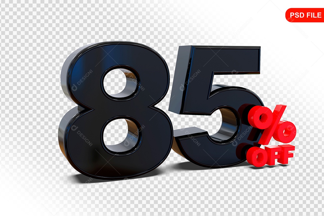 Desconto 85% Colorido Elemento 3D Para Composição PSD