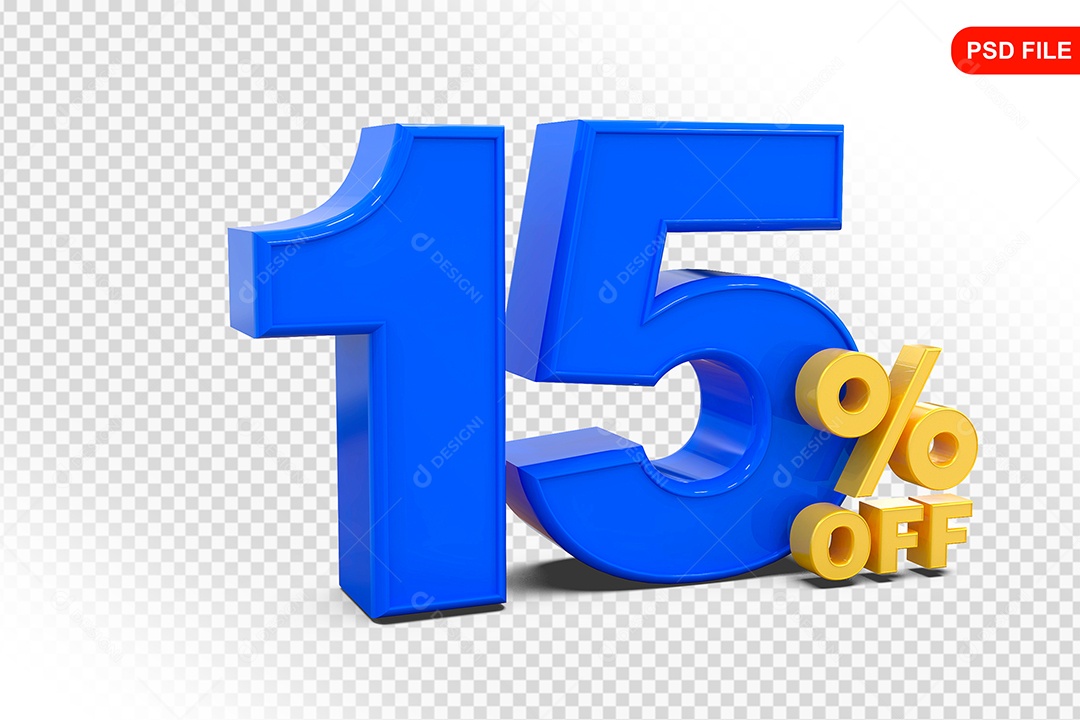 Discount 15% Colorful 3D Element For PSD Composition