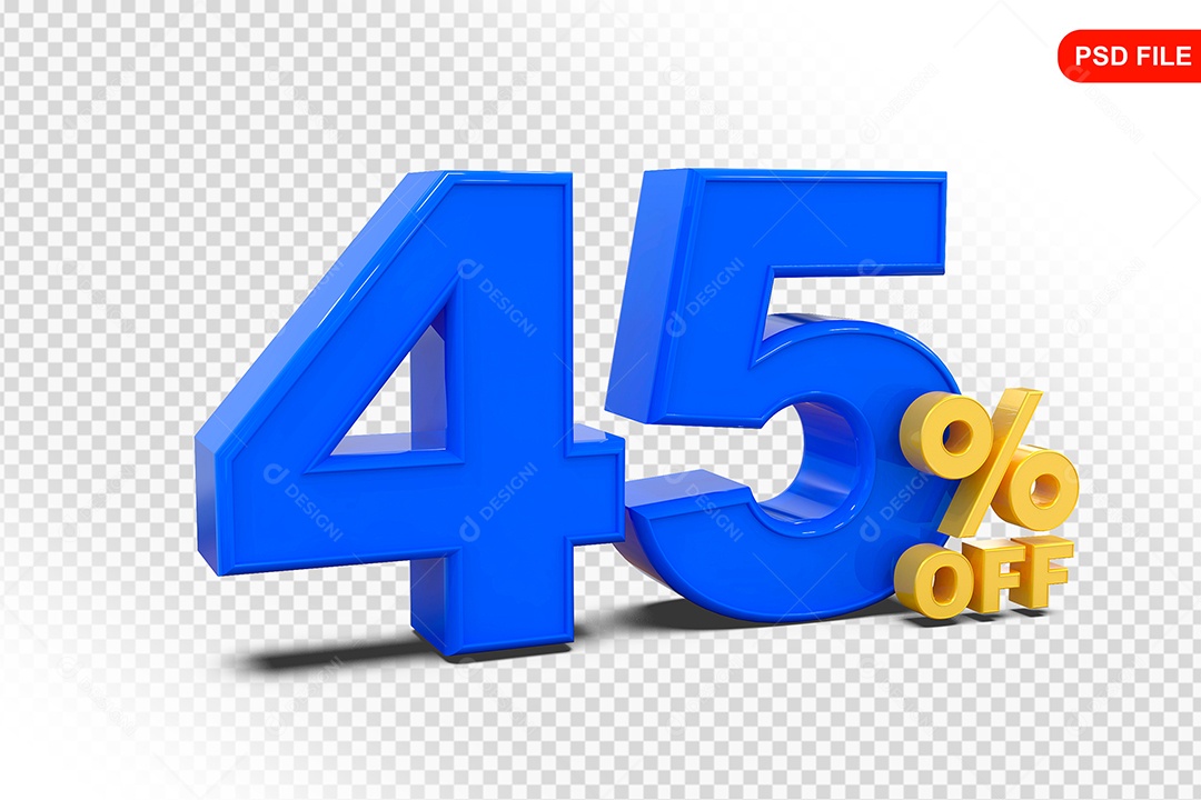 Desconto 45% Colorido Elemento 3D Para Composição PSD