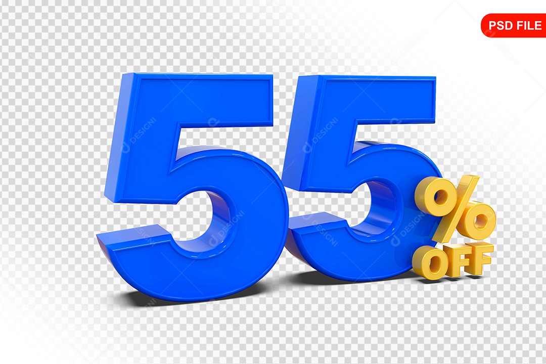 Desconto 55% Colorido Elemento 3D Para Composição PSD