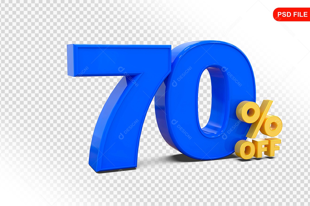 Desconto 70% Colorido Elemento 3D Para Composição PSD