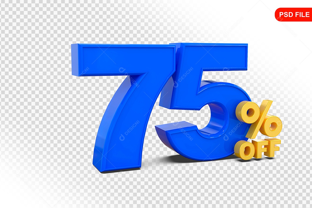 Desconto 75% Colorido Elemento 3D Para Composição PSD