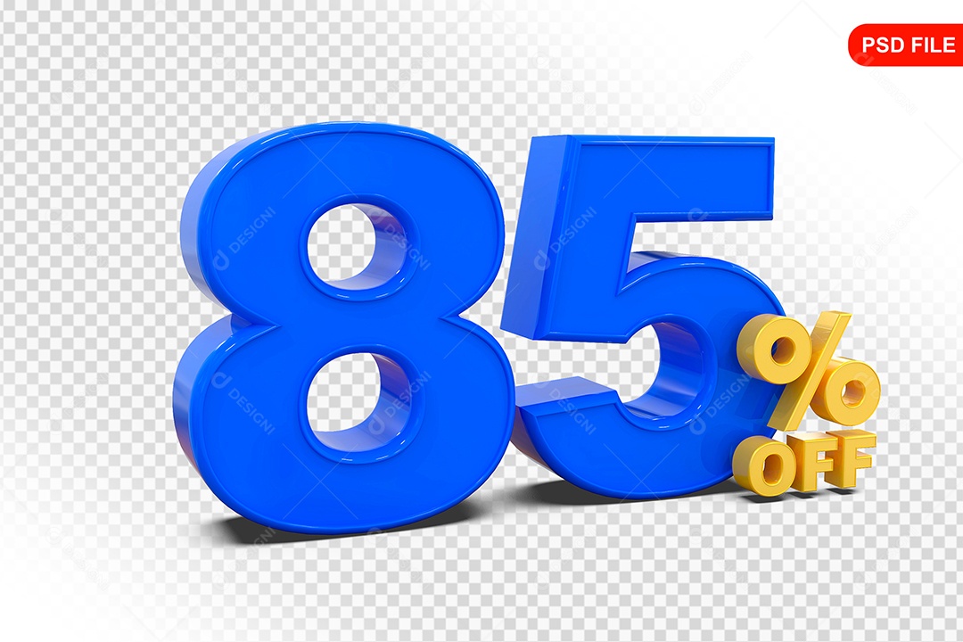 Desconto 85% Colorido Elemento 3D Para Composição PSD