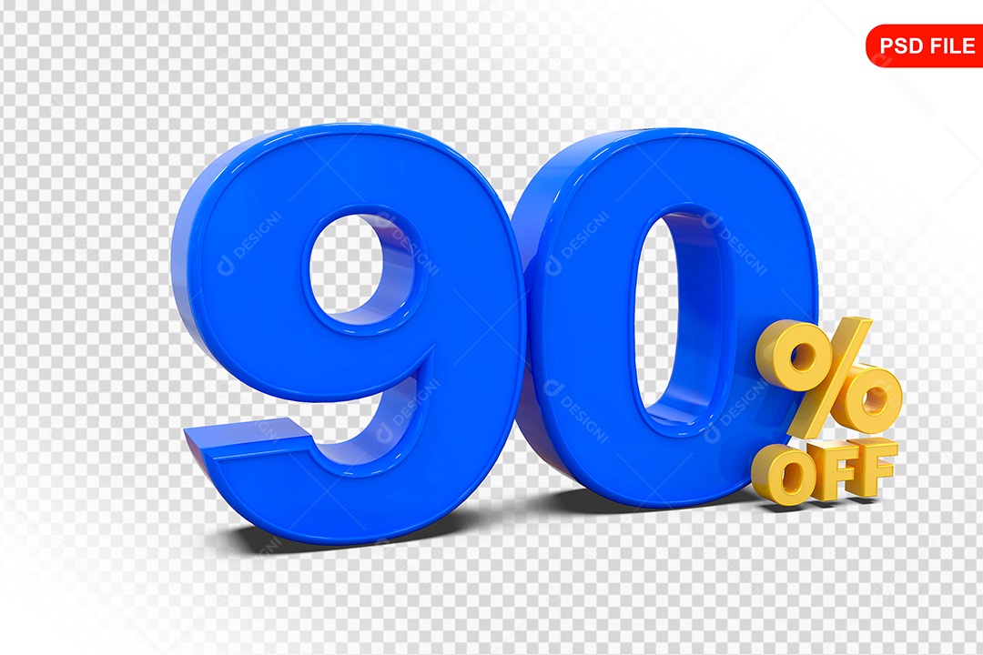 Desconto 90% Colorido Elemento 3D Para Composição PSD