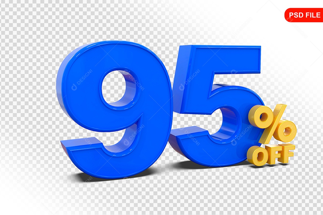 Desconto 95% Colorido Elemento 3D Para Composição PSD