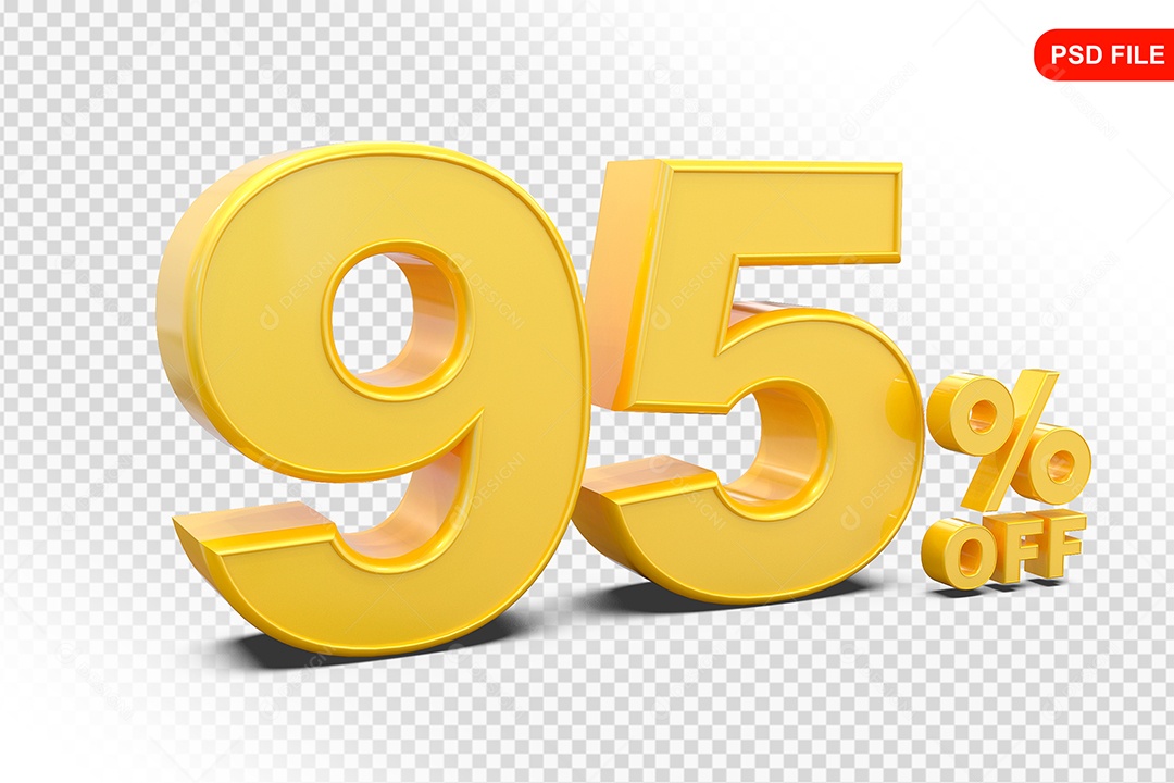 Desconto 95% Colorido Elemento 3D Para Composição PSD