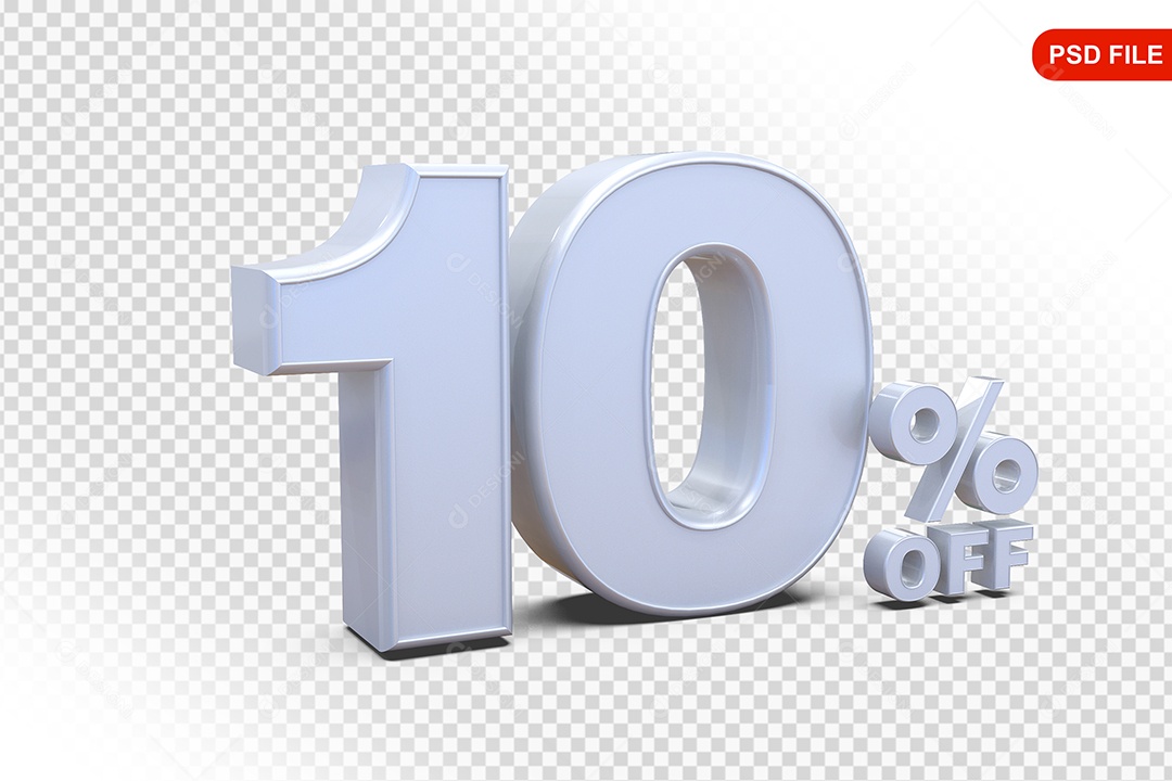 Desconto 10% Colorido Elemento 3D Para Composição PSD