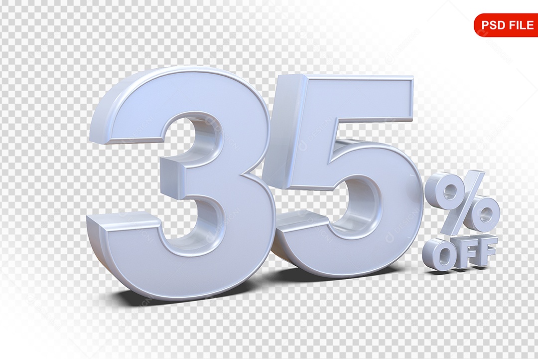 Desconto 35% Colorido Elemento 3D Para Composição PSD