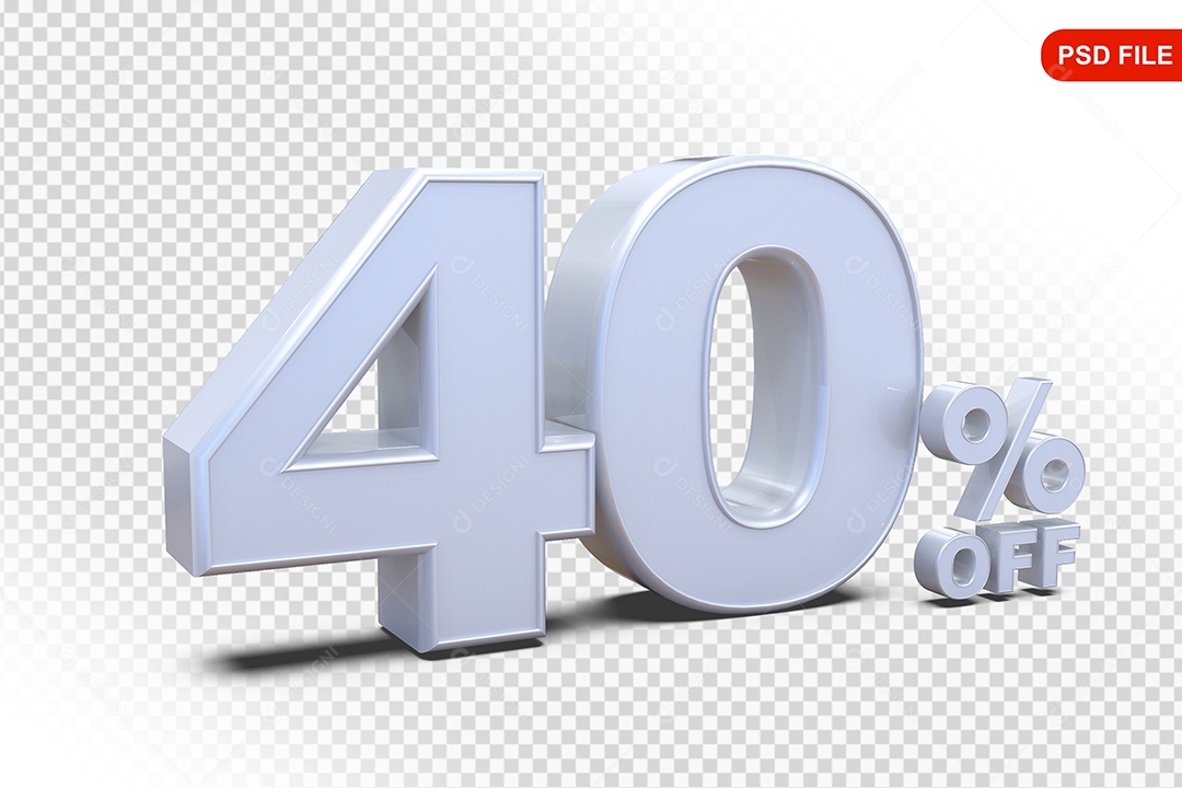 Desconto 40% Colorido Elemento 3D Para Composição PSD