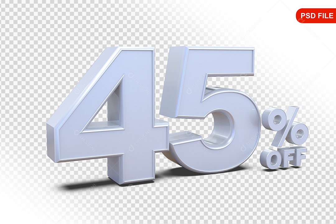 Desconto 45% Colorido Elemento 3D Para Composição PSD