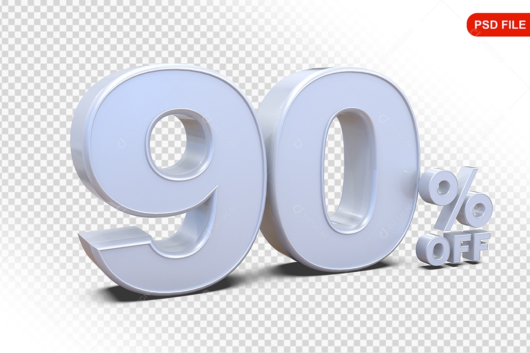 Desconto 90% Colorido Elemento 3D Para Composição PSD