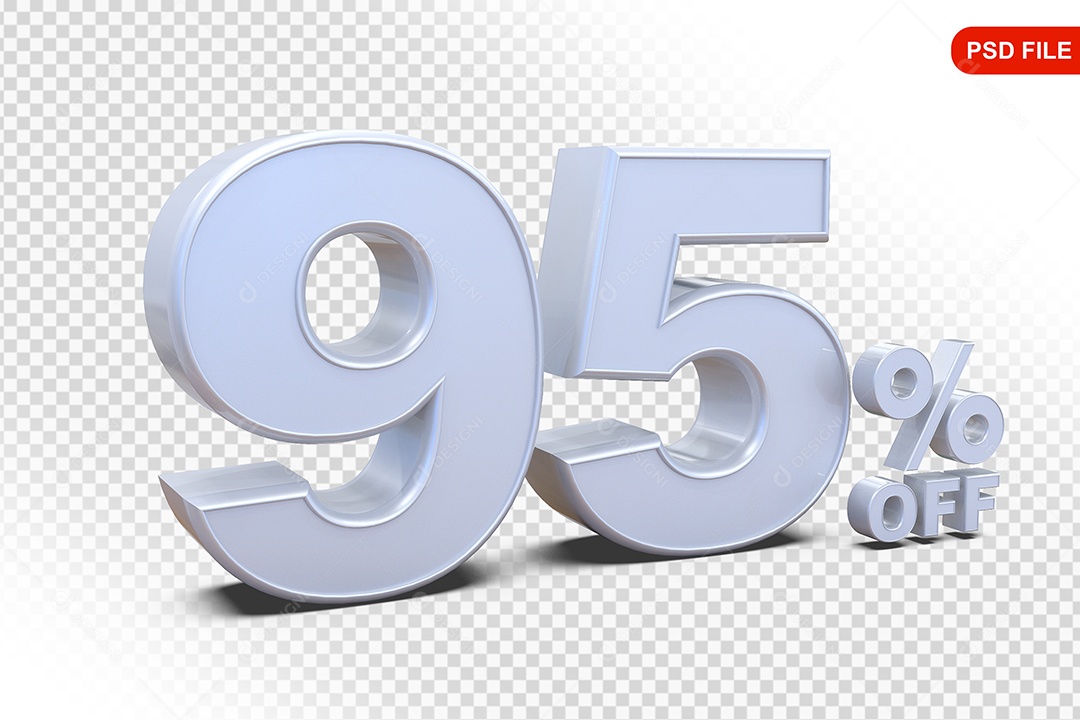 Desconto 95% Colorido Elemento 3D Para Composição PSD