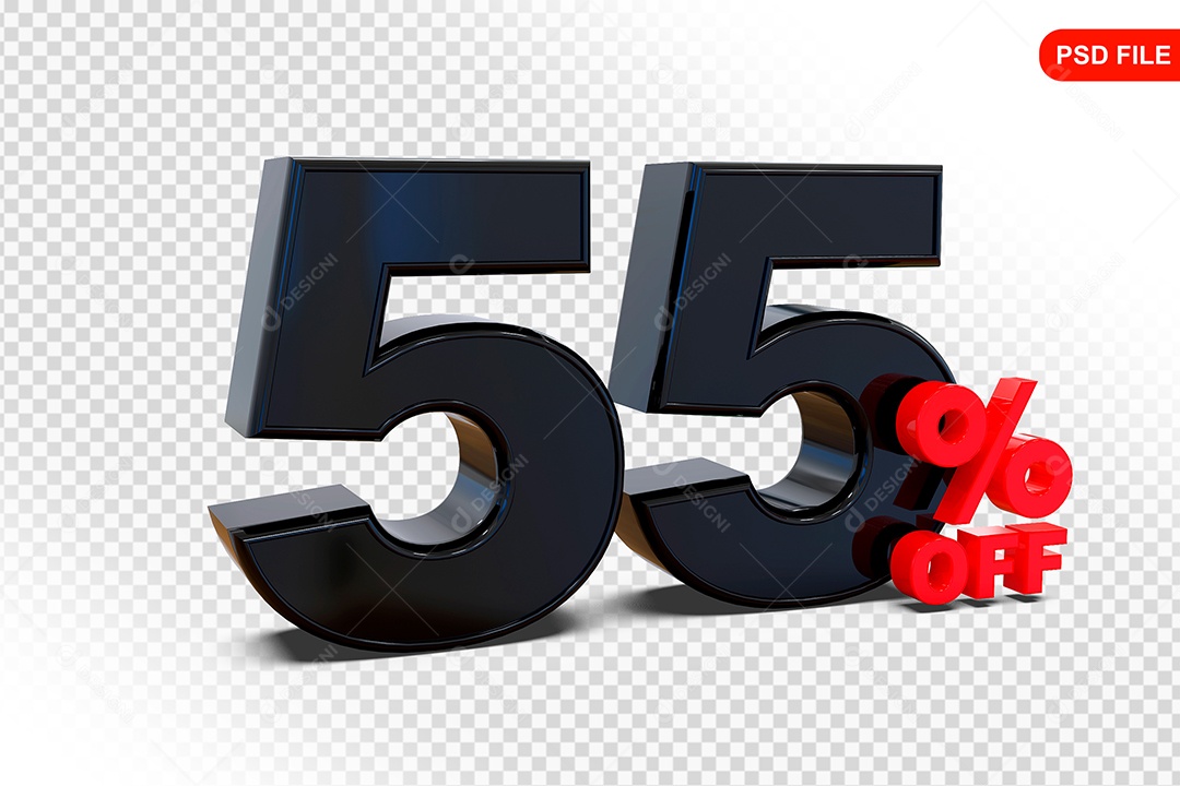 Desconto 55% Colorido Elemento 3D Para Composição PSD
